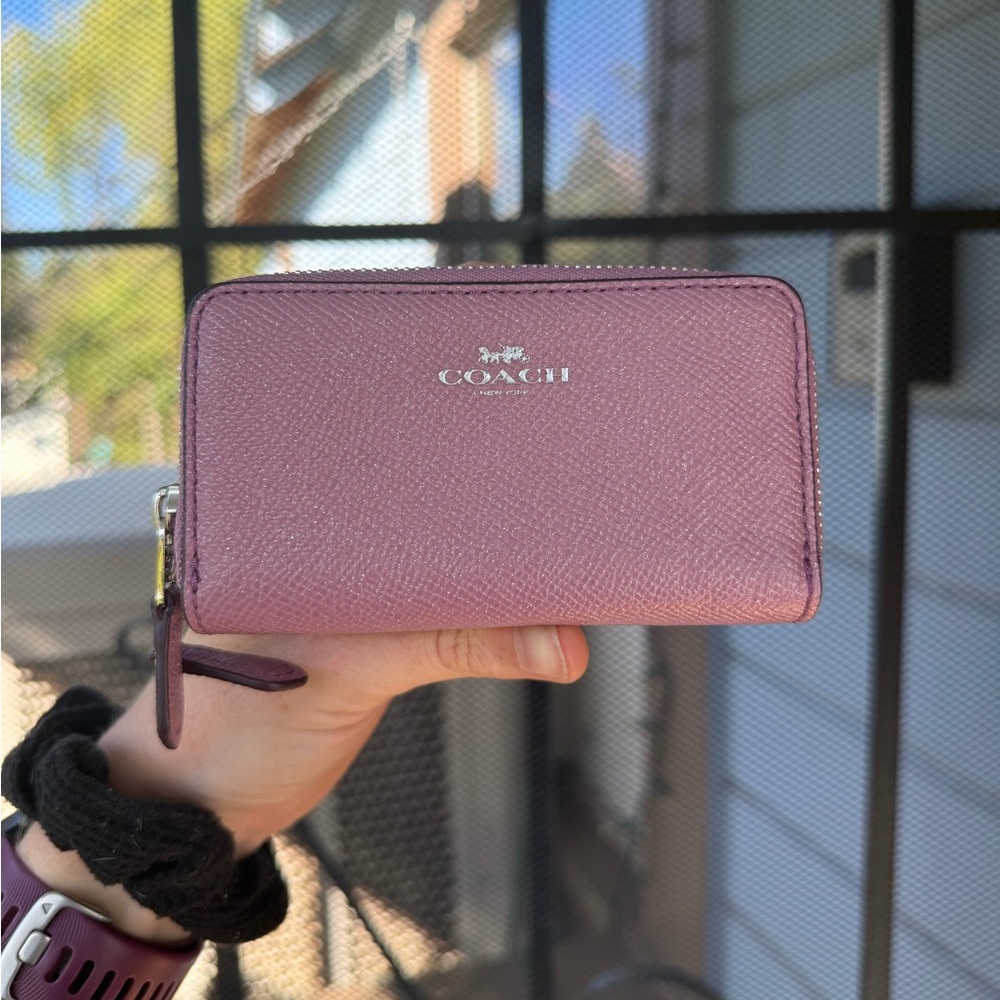 Coach double zip coin/card case